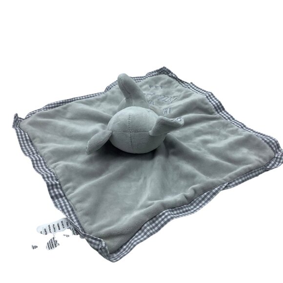 Elephant Baby Security Blanket Lovey 13” Baby Essentials Thank Heaven Gingham - Picture 5 of 6